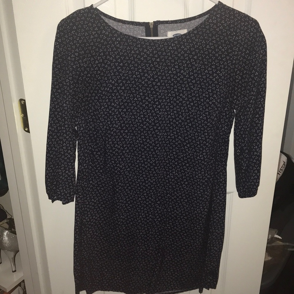 Navy blue 3/4 -sleeve dress
